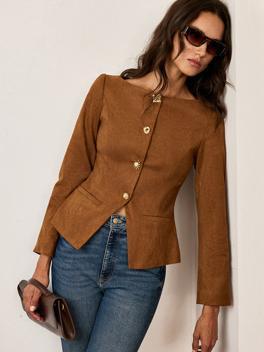 Veste à Boutons Métalliques pour Femme | Idéale pour la Mi-Saison