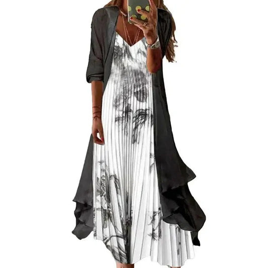 Robe Maxi à Imprimé Contrasté pour Femme | Idéale pour l'Été