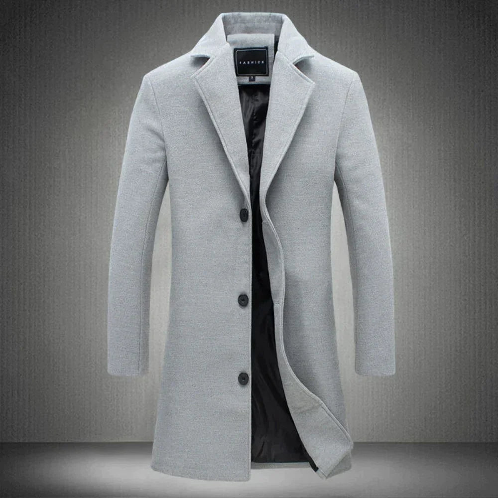 Manteau Long avec Col Classique pour Homme | Idéal pour les Journées Froides