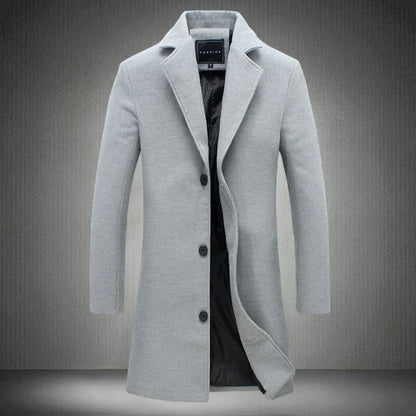 Manteau Long avec Col Classique pour Homme | Idéal pour les Journées Froides