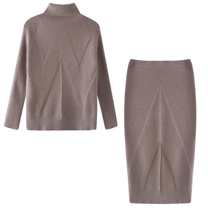Ensemble Pull À Col Roulé Et Jupe Ajustée Pour Femme | Idéal Pour Les Saisons Fraîches