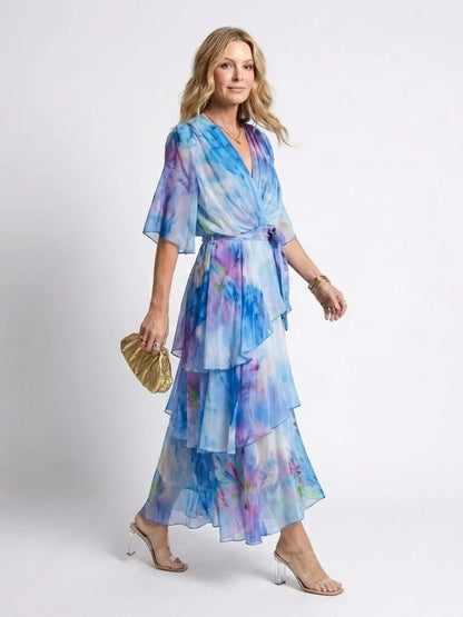 Robe maxi à volants pour femmes