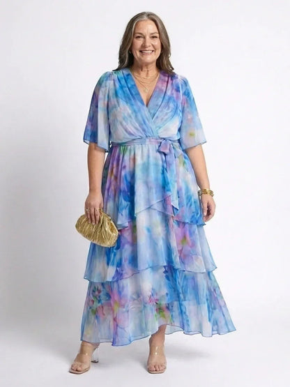 Robe maxi à volants pour femmes