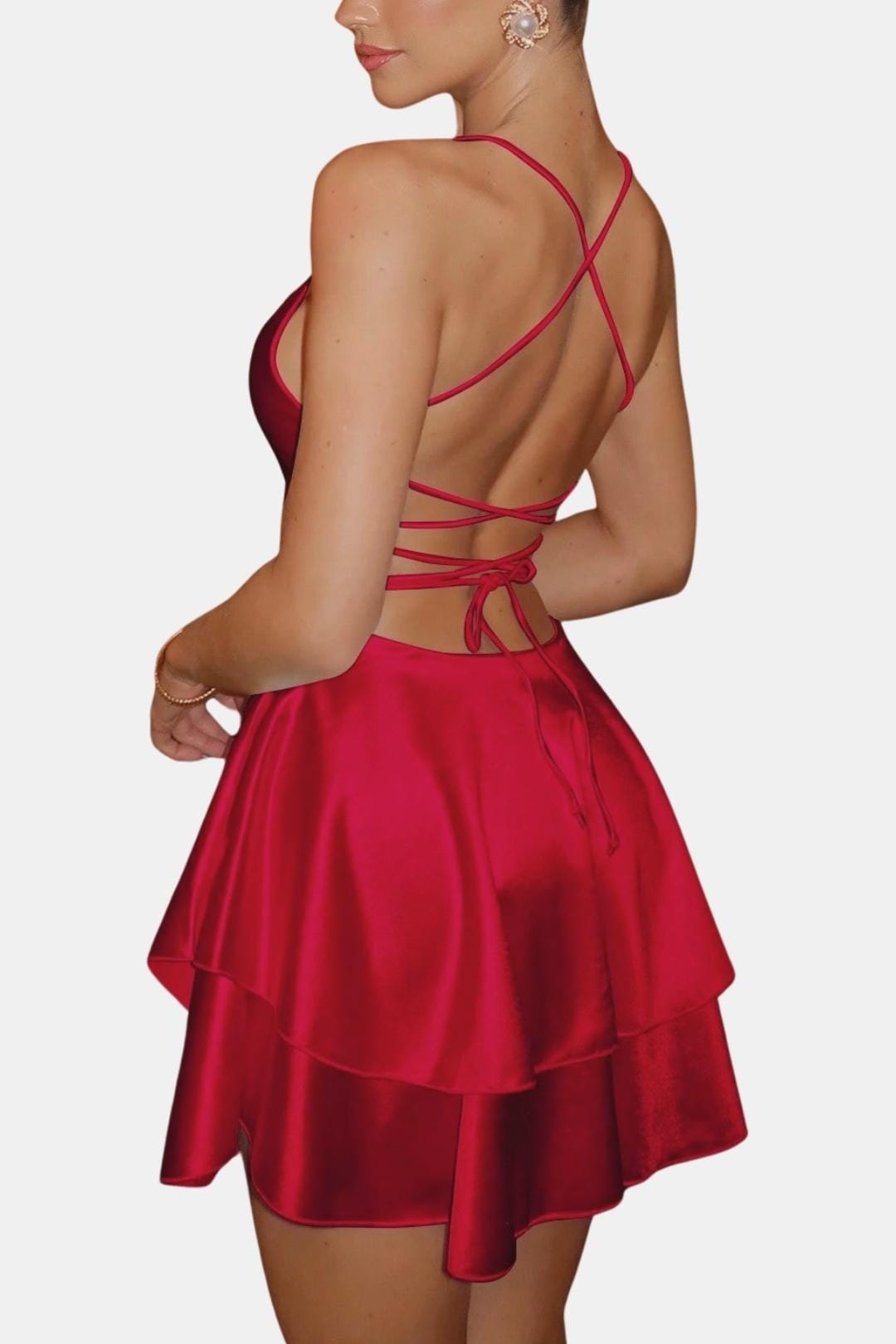 Robe Mini En Satin Avec Coupe Évasée Pour Femme | Idéal Pour Soirées Et Événements