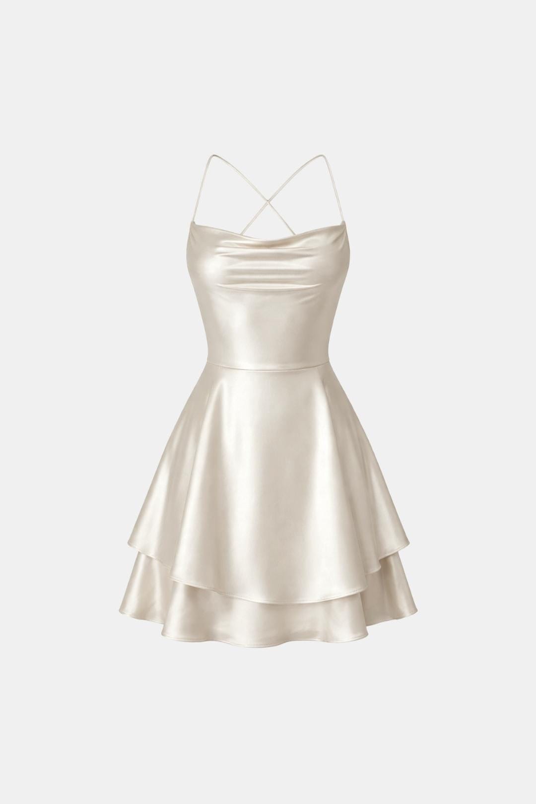 Robe Mini En Satin Avec Coupe Évasée Pour Femme | Idéal Pour Soirées Et Événements