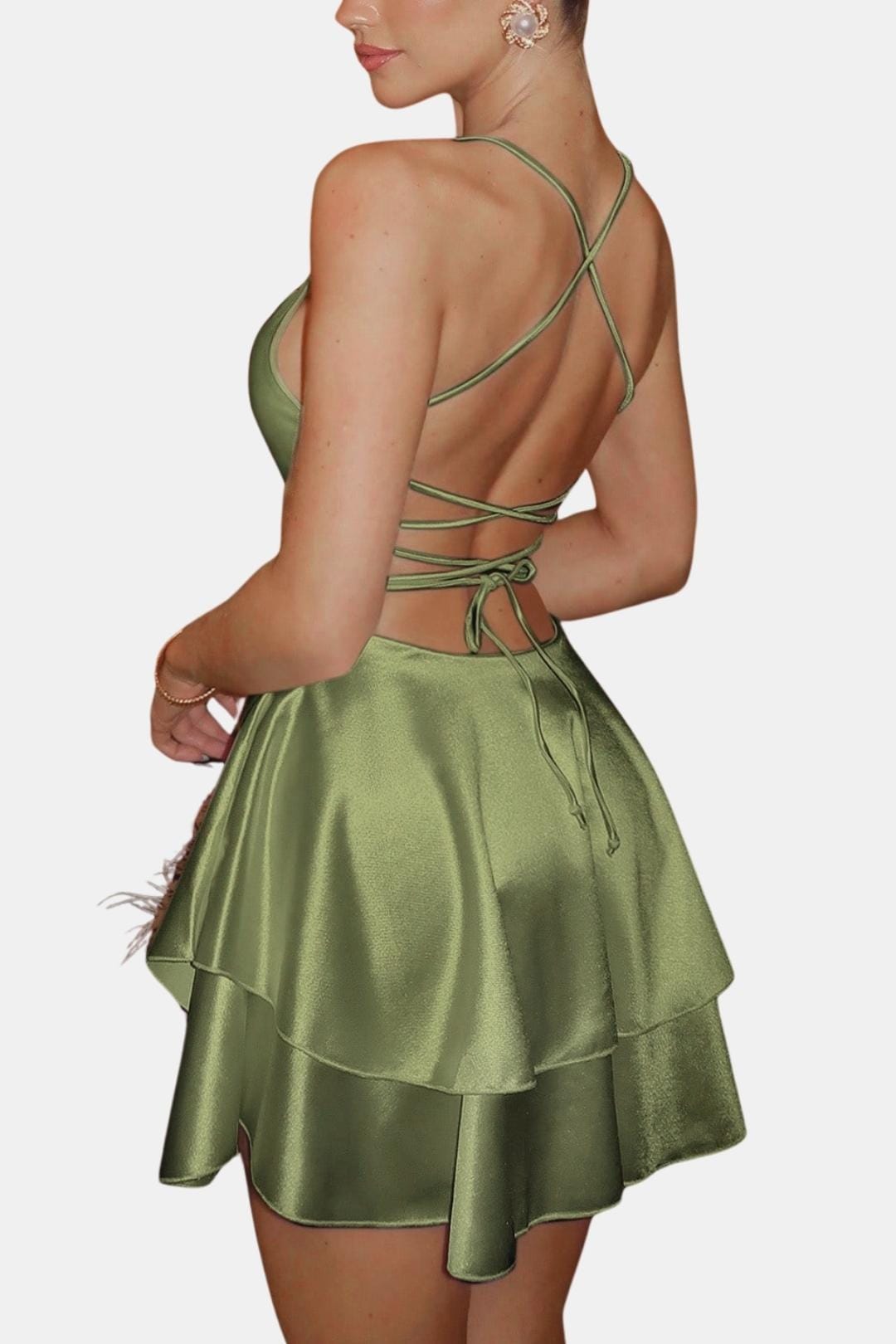 Robe Mini En Satin Avec Coupe Évasée Pour Femme | Idéal Pour Soirées Et Événements