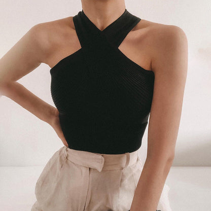 Top Avec Bretelles Croisées Et Coupe Ajustée Pour Femme | Idéal Pour Les Sorties Et Les Soirées