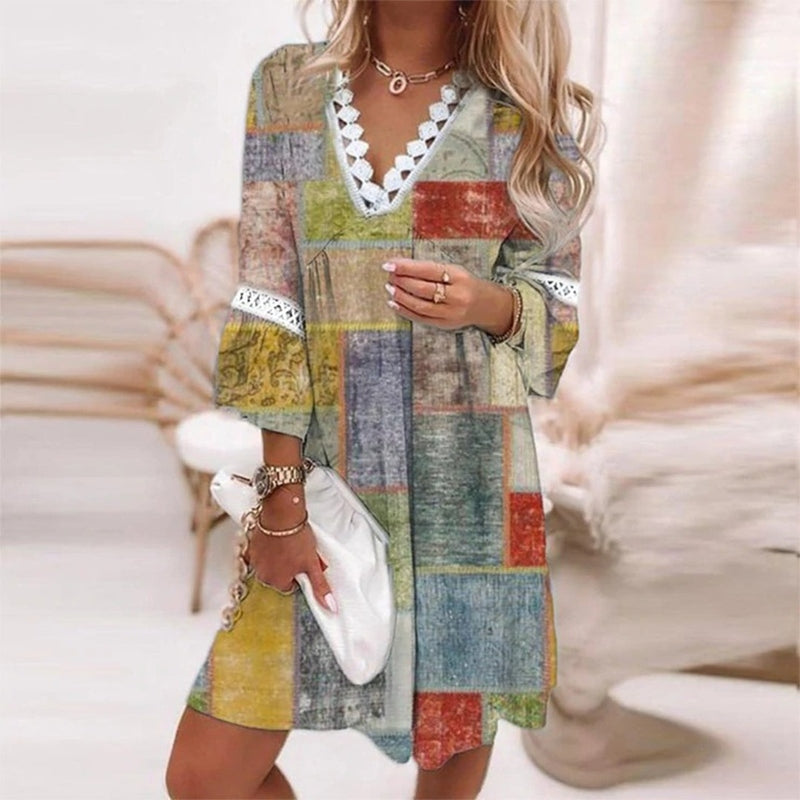 Robe Mini À Motif Bohème Pour Femme | Idéale Pour L'Été Et Les Sorties Décontractées
