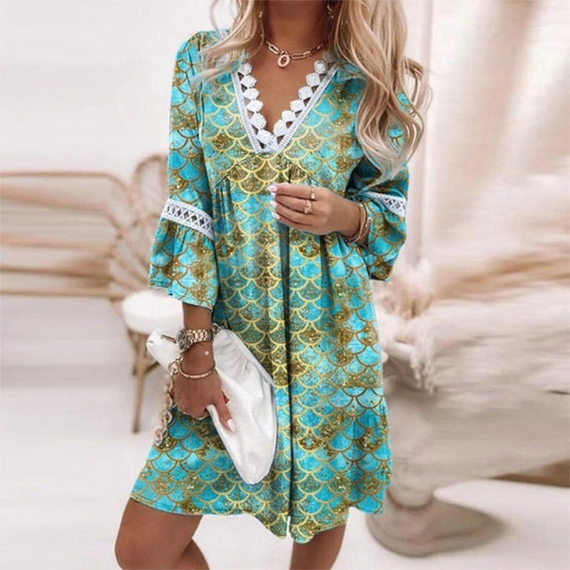 Robe Mini À Motif Bohème Pour Femme | Idéale Pour L'Été Et Les Sorties Décontractées