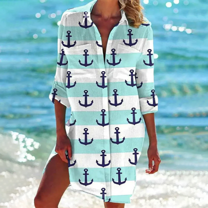 Chemise Légère à Manches Retroussées avec Poches pour Femme | Idéale pour les Journées Chaudes