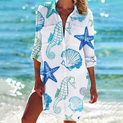 Chemise Légère à Manches Retroussées avec Poches pour Femme | Idéale pour les Journées Chaudes