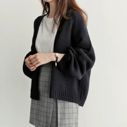 Cardigan à col ouvert et manches amples pour femme | Idéal pour l’automne