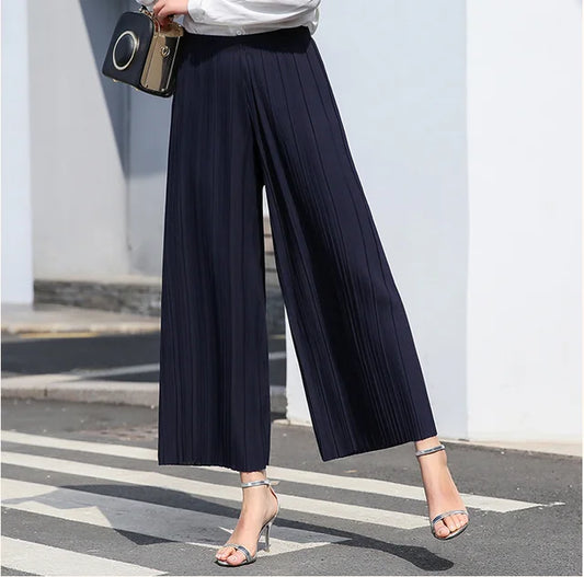 Pantalon À Jambes Larges Avec Taille Haute Pour Femme | Idéal Pour Le Bureau Ou Les Soirées