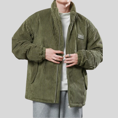 Veste Matelassée avec Col Montant et Coupe Ample pour Homme | Idéale pour la Mi-Saison
