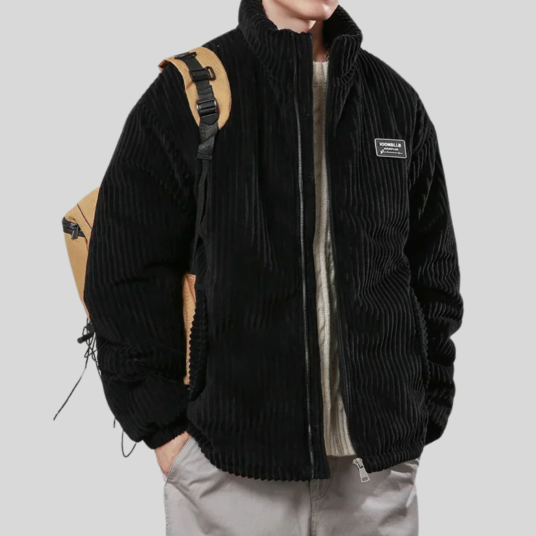 Veste Matelassée avec Col Montant et Coupe Ample pour Homme | Idéale pour la Mi-Saison