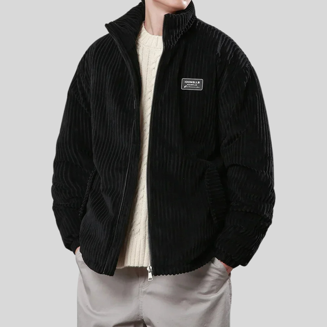 Veste Matelassée avec Col Montant et Coupe Ample pour Homme | Idéale pour la Mi-Saison