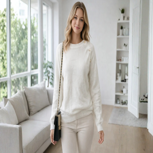 Pull Pour Femme Avec Détails Perle Et Coupe Légèrement Ample | Idéal Pour Un Usage Quotidien