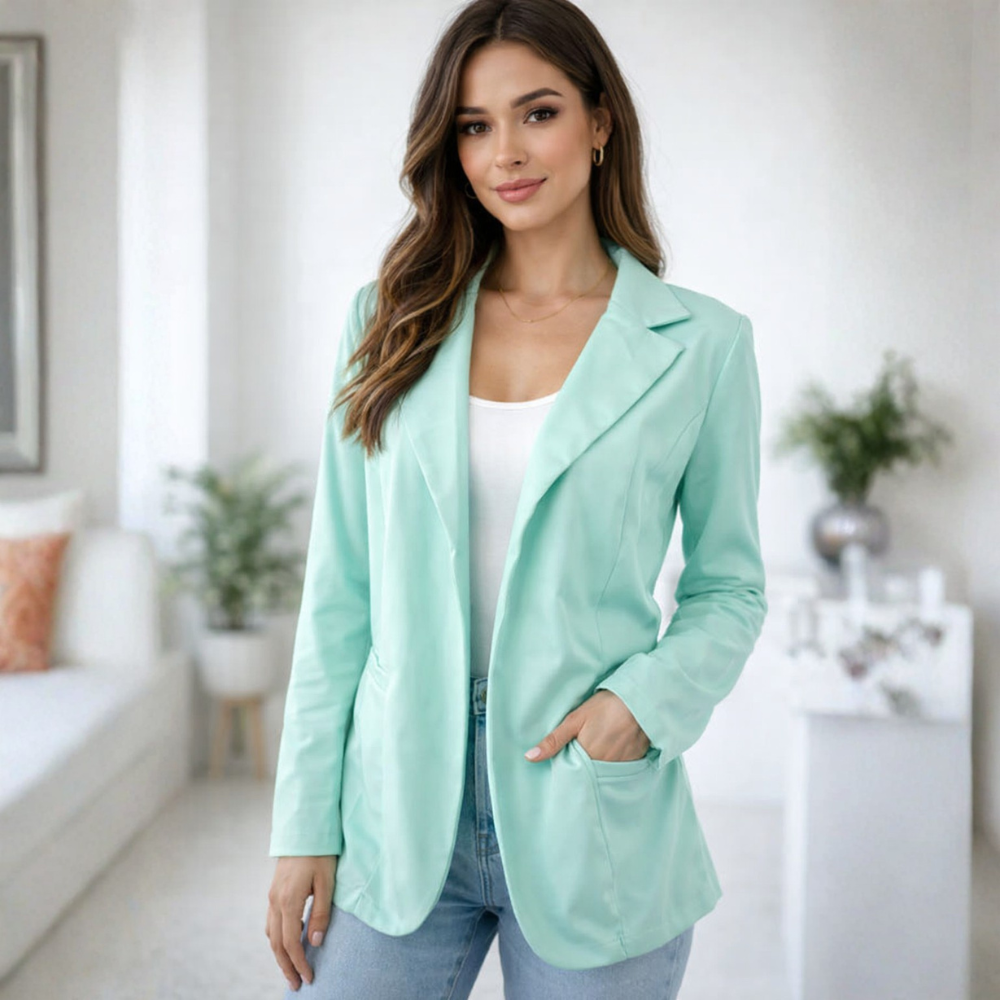 Blazer Avec Coupe Ajustée Et Poches Fonctionnelles Pour Femmes | Idéal Pour Le Travail Ou Les Sorties