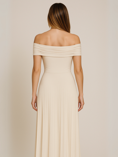 Robe Maxi Plissée Avec Coupe Fluide Pour Femme | Idéale Pour Mariages Et Événements