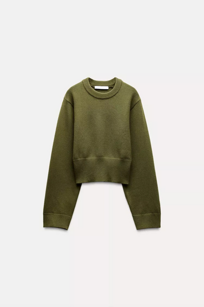 Pull À Col Rond Avec Coupe Légèrement Ample Et Finitions Côtelées Pour Femmes | Idéal Pour Tenues Quotidiennes