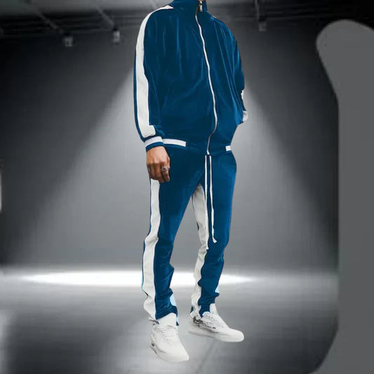 Ensemble de Survêtement pour Homme avec Veste Zippée et Pantalon Coordonné | Idéal pour les Loisirs et le Sport Léger
