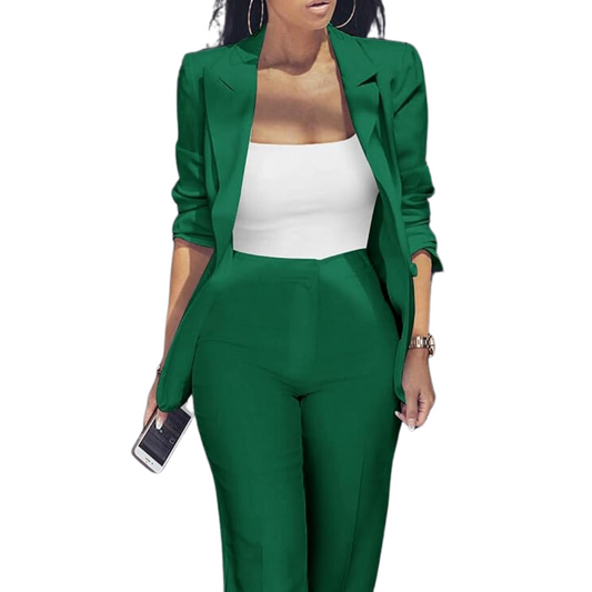 Ensemble Veste Ouverte et Pantalon Slim pour Femme | Idéal pour le Bureau et le Quotidien