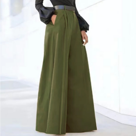 Pantalon Taille Haute à Jambe Large pour Femme | Idéal pour un Usage Quotidien