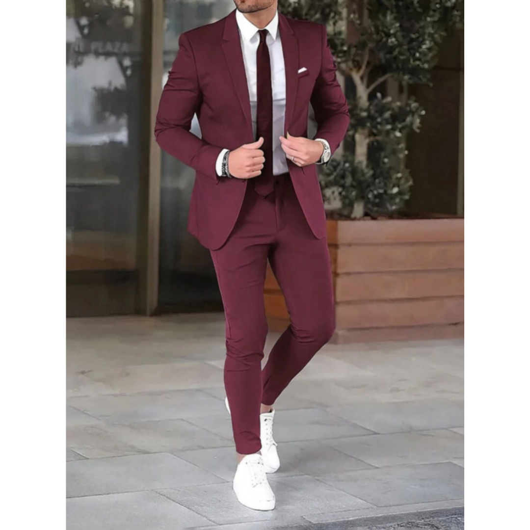 Costume Homme Slim Fit avec Veste et Pantalon | Idéal pour Occasions Formelles