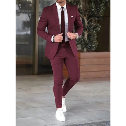 Costume Homme Slim Fit avec Veste et Pantalon | Idéal pour Occasions Formelles