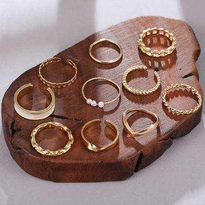 Lot de bagues à motifs pour femmes