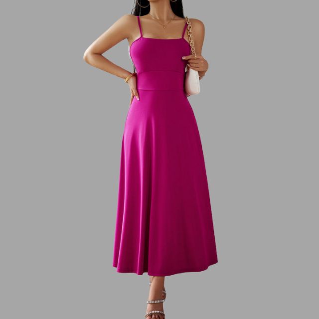 Robe Midi Swing Avec Silhouette Fluide Pour Femme | Idéal Pour Usage Quotidien Et Événements