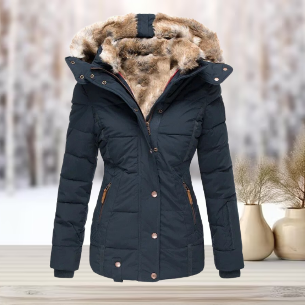 Manteau Puffer Matelassé avec Capuche et Doublure en Fausse Fourrure pour Femme | Idéal pour l’Hiver