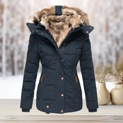 Manteau Puffer Matelassé avec Capuche et Doublure en Fausse Fourrure pour Femme | Idéal pour l’Hiver