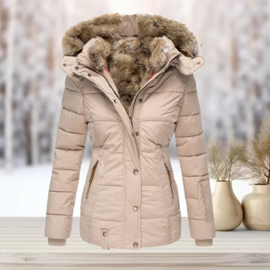 Manteau Puffer Matelassé avec Capuche et Doublure en Fausse Fourrure pour Femme | Idéal pour l’Hiver