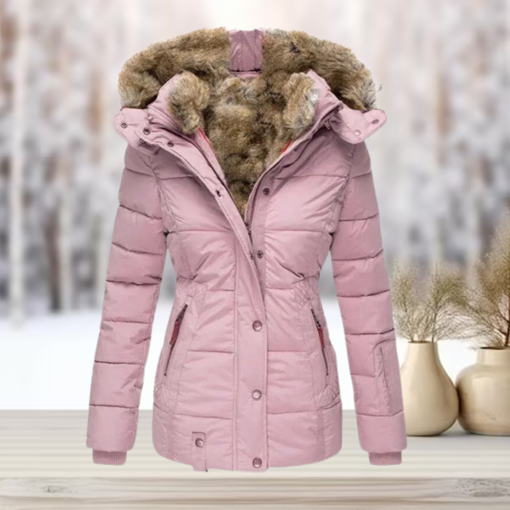 Manteau Puffer Matelassé avec Capuche et Doublure en Fausse Fourrure pour Femme | Idéal pour l’Hiver