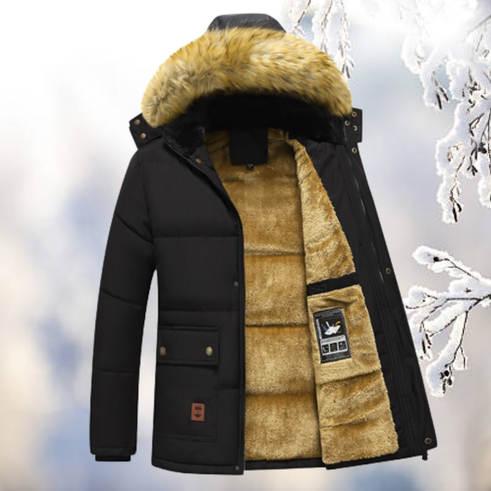 Parka d’Hiver avec Capuche Ajustable et Col en Fausse Fourrure pour Homme | Idéale pour les Activités Hivernales