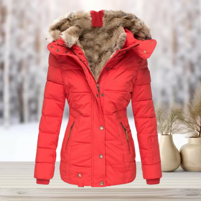 Manteau Puffer Matelassé avec Capuche et Doublure en Fausse Fourrure pour Femme | Idéal pour l’Hiver