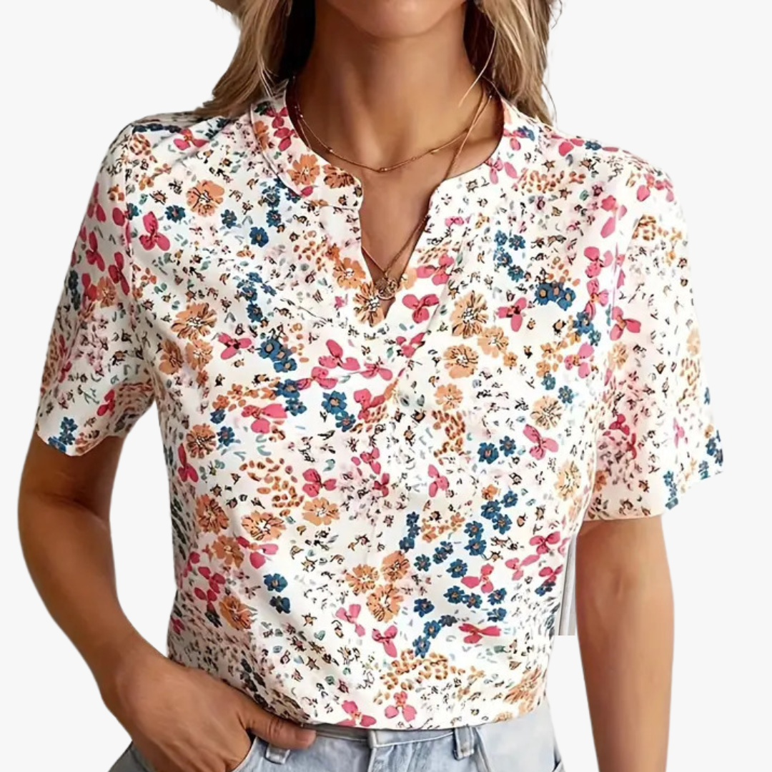 Blouse à Imprimé Floral et Coupe Classique pour Femme | Idéale pour le Travail ou les Dîners Décontractés