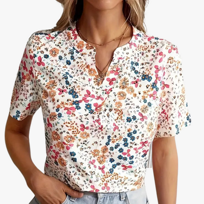Blouse à Imprimé Floral et Coupe Classique pour Femme | Idéale pour le Travail ou les Dîners Décontractés
