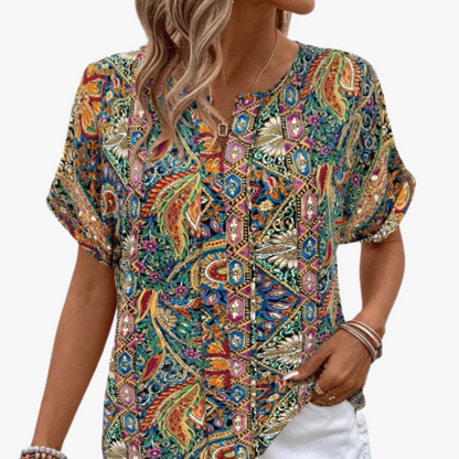 Blouse à Imprimé Floral et Coupe Classique pour Femme | Idéale pour le Travail ou les Dîners Décontractés