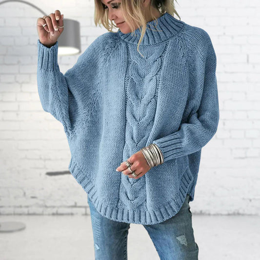 Pull Long à Gros Tricot pour Femme avec Manches Longues | Idéal pour l’Hiver