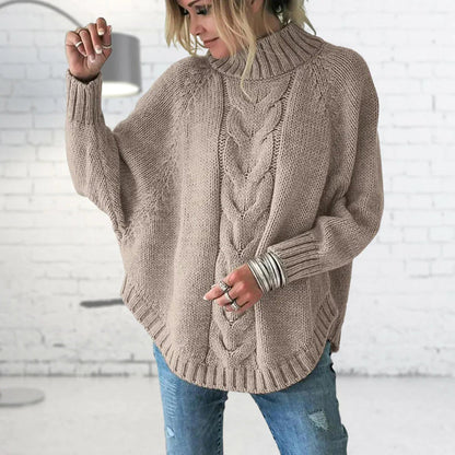 Pull Long à Gros Tricot pour Femme avec Manches Longues | Idéal pour l’Hiver