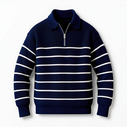 Pull À Demi-Zip Avec Motif Rayé Pour Homme | Idéal Pour Les Activités Quotidiennes