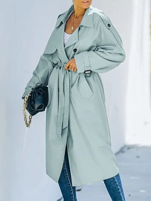 Trench-Coat Avec Ceinture Et Revers Classiques Pour Femme | Idéal Pour Les Activités Quotidiennes