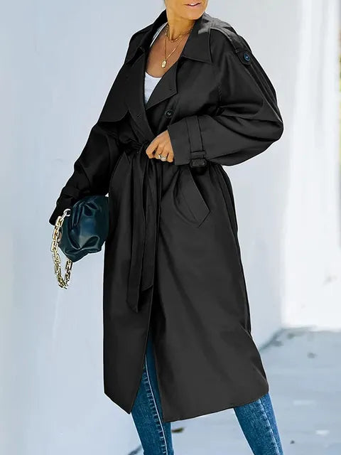 Trench-Coat Avec Ceinture Et Revers Classiques Pour Femme | Idéal Pour Les Activités Quotidiennes
