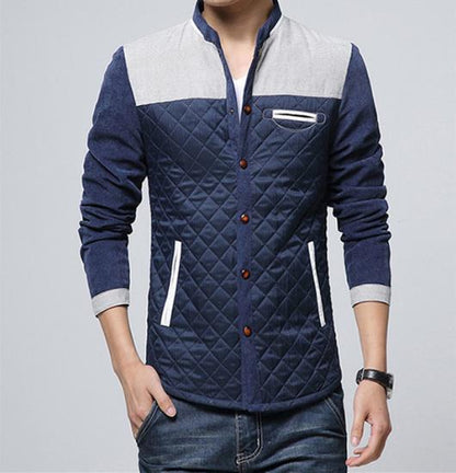 Veste Windbreaker Bicolore avec Col Montant et Fermeture Cachée pour Homme | Idéale pour la Mi-Saison et les Journées Fraîches