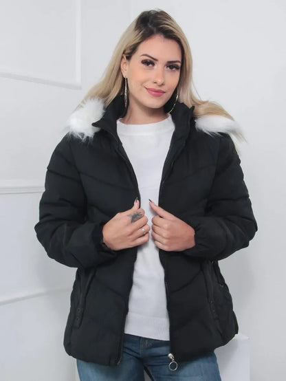 Veste Matelassée avec Capuche Amovible pour Femme | Idéale pour L’Hiver