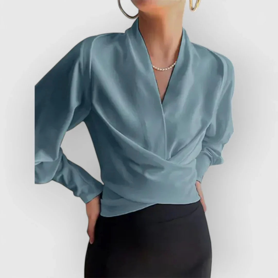 Blouse avec Manches Bouffantes et Boutonnage Frontal pour Femme | Idéale pour le Bureau ou les Événements Sociaux