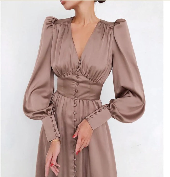 Robe Avec Coupe Ajustée Et Tissu Satiné Pour Femme | Idéale Pour Des Soirées