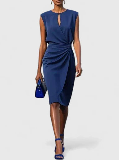 Robe Midi Sans Manches avec Détail Froncé pour Femme | Idéale pour les Événements et Sorties d’Été